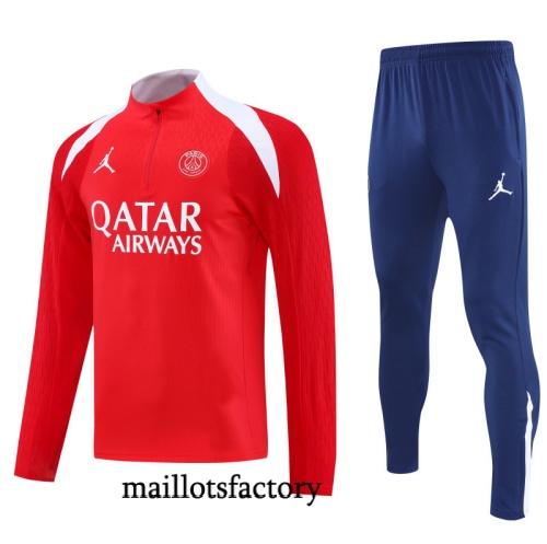 Achetez Survetement Paris PSG 2025/26 Rouge/Bleu Marine/Blanc