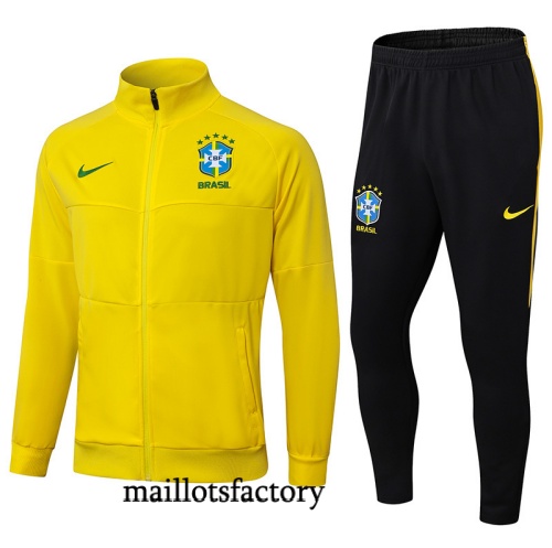 Soldes Veste Survetement Brésil 2025/26 Jaune/Noir