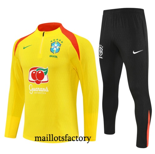 Grossiste Survetement Brésil 2025/26 Jaune/Noir/Orange