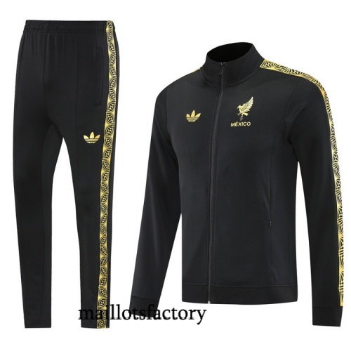 Soldes Veste Survetement Mexique 2025/26 Noir/Jaune