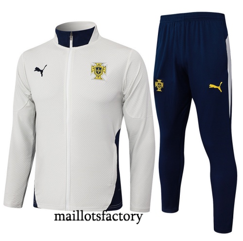 Soldes Veste Survetement Portugal 2025/26 Blanc/Bleu Marine