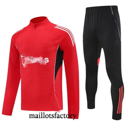 Soldes Survetement Manchester United 2025/26 Rouge/Noir/Blanc