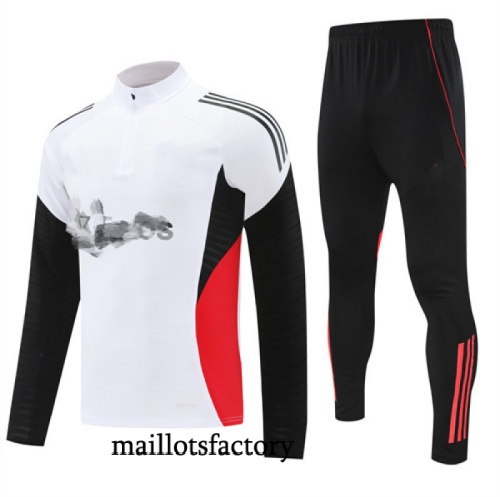 Achetez Survetement Manchester United 2025/26 Blanc/Noir/Rouge