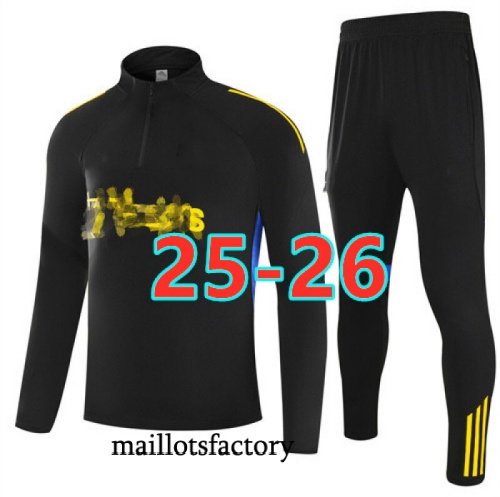 Grossiste Survetement Manchester United 2025/26 Noir/Jaune