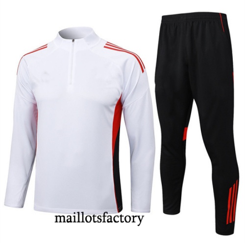 Grossiste Survetement Enfant Bayern Munich 2025/26 Blanc/Noir/Rouge