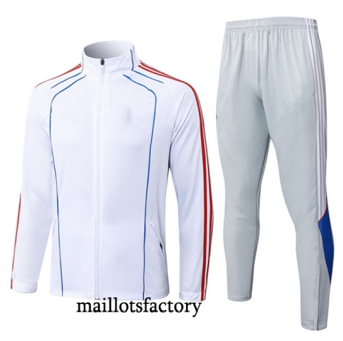 Soldes Veste Survetement Enfant Bayern Munich 2025/26 Blanc/Gris/Rouge/Bleu