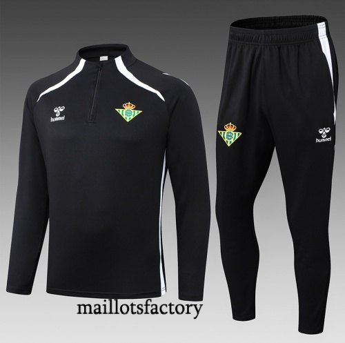Grossiste Survetement Enfant Real Betis 2025/26 Noir/Blanc