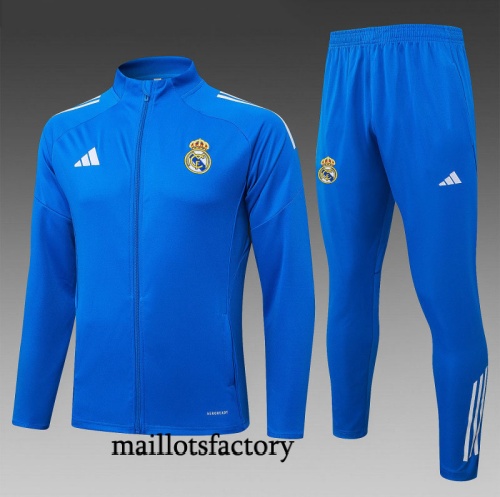 Achetez Veste Survetement Enfant Real Madrid 2025/26 Bleu/Blanc