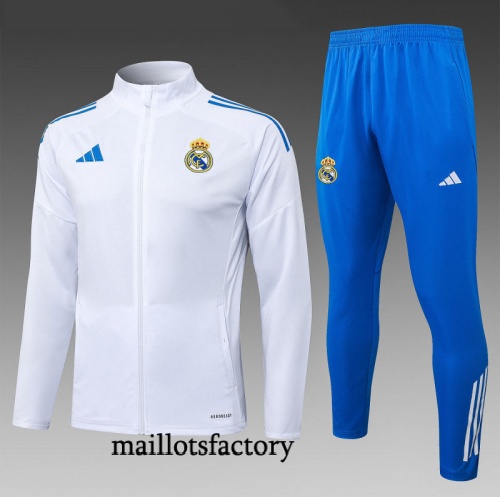 Site Veste Survetement Enfant Real Madrid 2025/26 Blanc/Bleu
