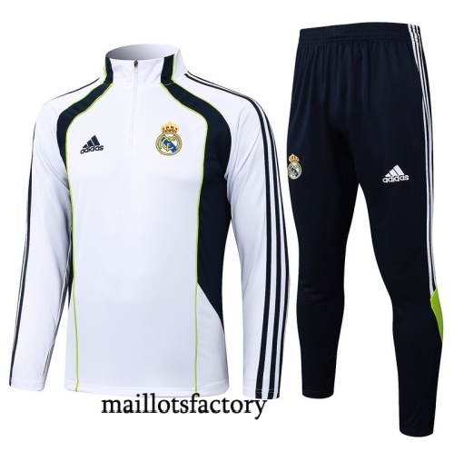Site Survetement Enfant Real Madrid 2025/26 Blanc/Noir/Vert
