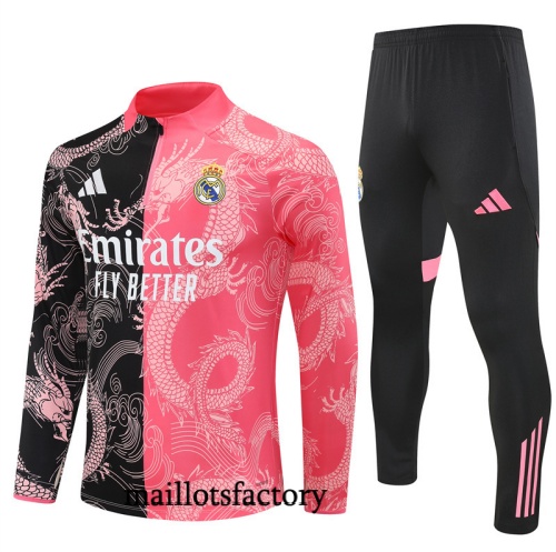 Grossiste Survetement Enfant Real Madrid 2025/26 Noir/Rose
