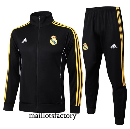 Achetez Veste Survetement Enfant Real Madrid 2025/26 Noir/Jaune