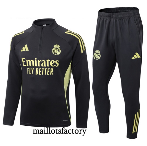 Site Survetement Enfant Real Madrid 2025/26 Noir/Jaune