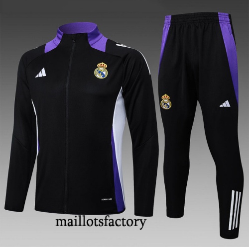 Soldes Veste Survetement Enfant Real Madrid 2025/26 Noir/Violet