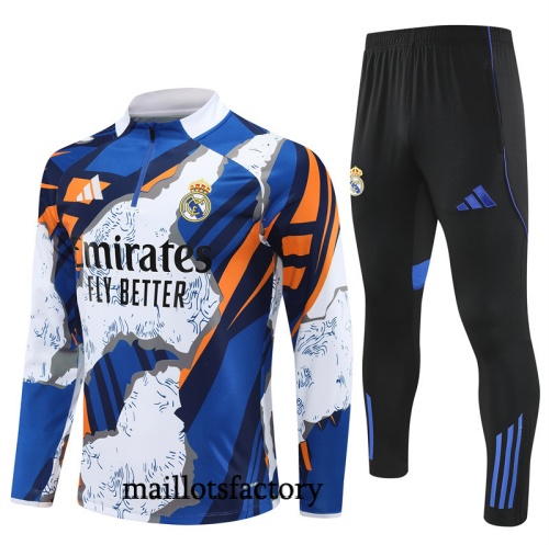 Achetez Survetement Enfant Real Madrid 2025/26 Jaune/Bleu/Noir