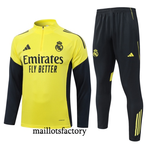 Achat Survetement Enfant Real Madrid 2025/26 Jaune/Noir