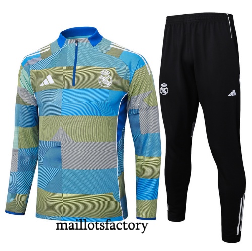 Achat Survetement Enfant Real Madrid 2025/26 Bleu/Vert/Noir