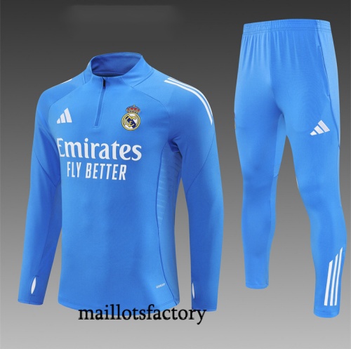 Soldes Survetement Enfant Real Madrid 2025/26 Bleu Clair