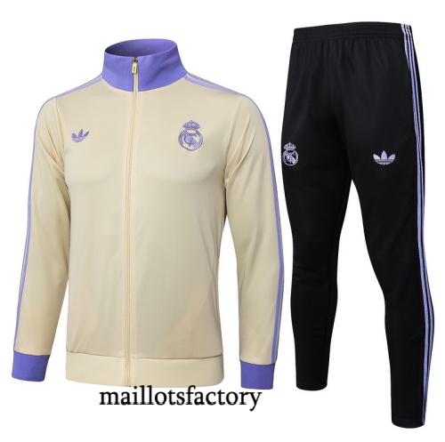 Soldes Veste Survetement Enfant Real Madrid 2025/26 abricot/Noir/Violet