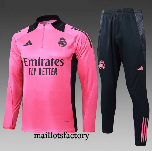 Achetez Survetement Enfant Real Madrid 2025/26 Rose/Noir