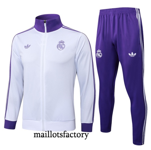 Achat Veste Survetement Enfant Real Madrid 2025/26 Violet/Blanc