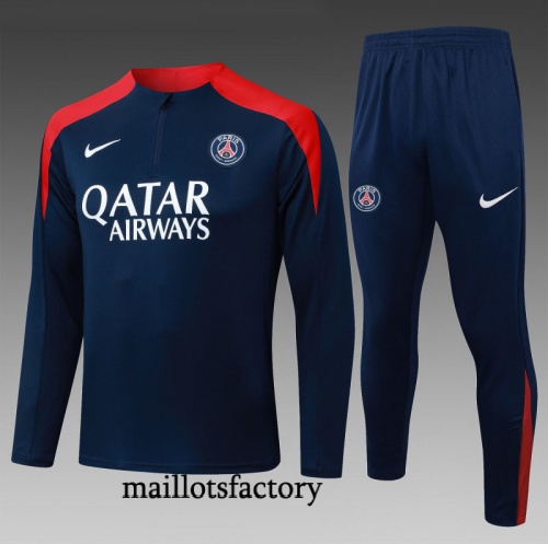 Soldes Survetement Enfant PSG 2025/26 Bleu Marine/Rouge