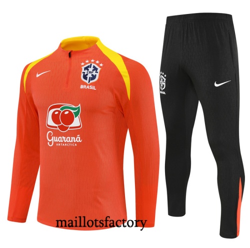 Grossiste Survetement Enfant Brésil 2025/26 Orange/Jaune