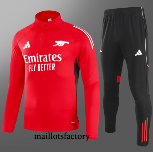 Soldes Survetement Enfant Arsenal 2025/26 Rouge/Noir/Blanc