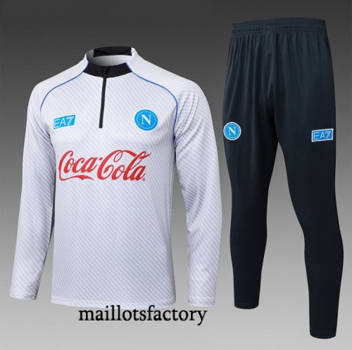 Grossiste Survetement Enfant Naples 2025/26 Blanc