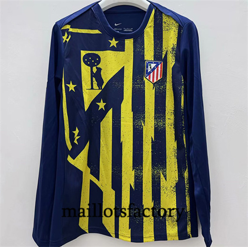 Maillot du Atletico Madrid 2025/26 pre-match Jaune/noir Manche Longue