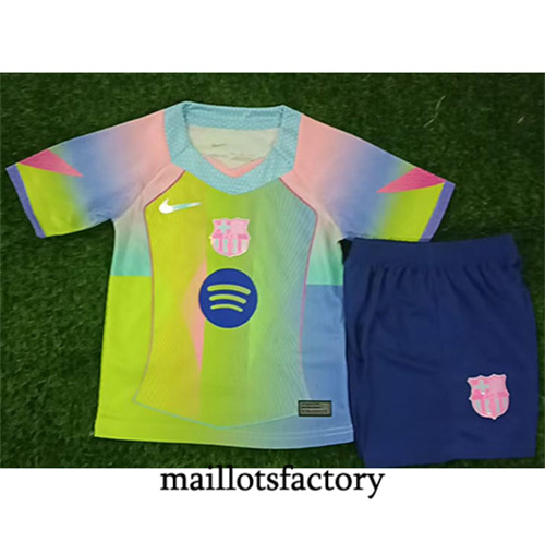 Maillot du Barcelone Enfant 2025/26 Fluorescent Vert