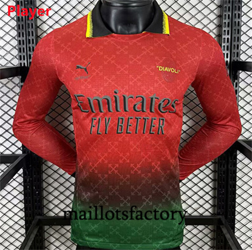 Maillot du Player AC Milan 2025/26 co-marqué Manche Longue Rouge