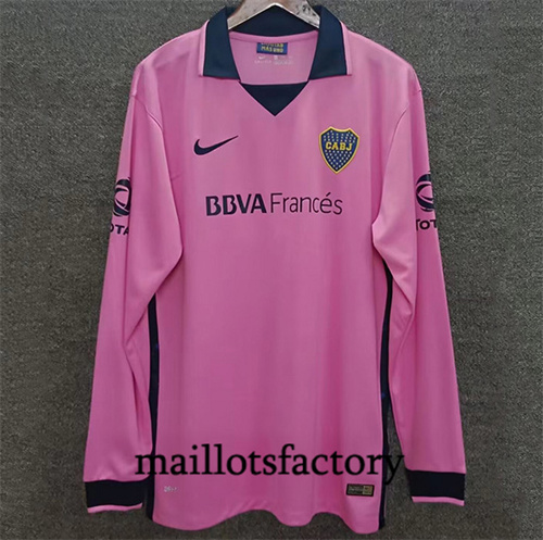 Maillot du Retro Boca Juniors Rose Manche Longue 2013-14
