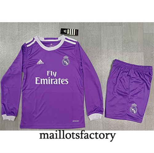 Maillot du Retro Real Madrid Enfant 2016-17 Exterieur Manche Longue