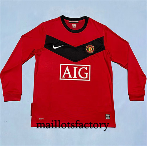 Maillot du Retro Manchester United 2009-10 Domicile Manche Longue