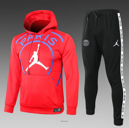 Vente Survetement Enfant PARIS PSG Jordan 2020/21 à Capuche Rouge/Bleu/Blanc