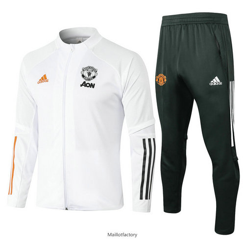 Achat Veste Survetement Manchester United 2020/21 Blanc