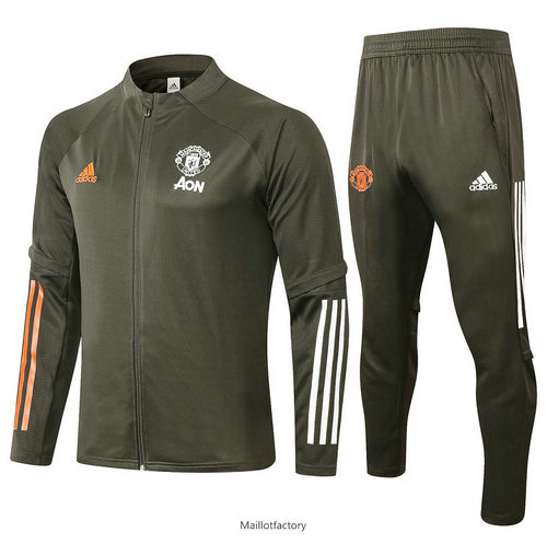 Vente Veste Survetement Manchester United 2020/21 Armee Verte