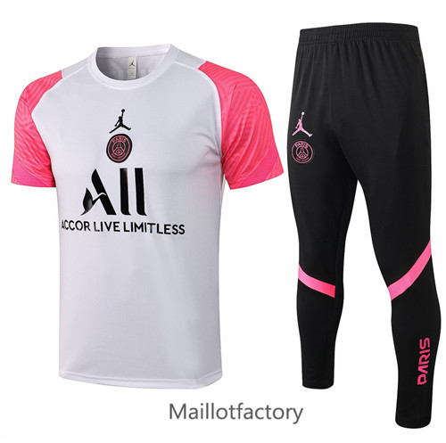 Achat Kit d'entrainement Maillot du Jordan PSG 2021/22 Blanc/Rose