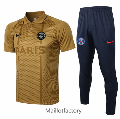 Achat Kit d'entrainement Maillot du PSG POLO 2021/22 Doré