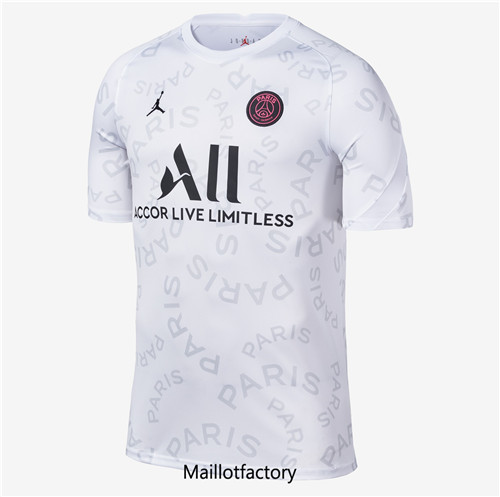 Achat Maillot du PSG Jordan Pre-Match Entrainement 2021/22 Blanc