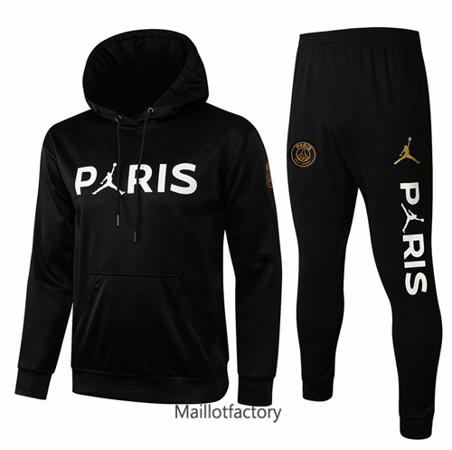 Achat Survetement du foot Jordan PSG 2021/22 à Capuche Noir/Blanc