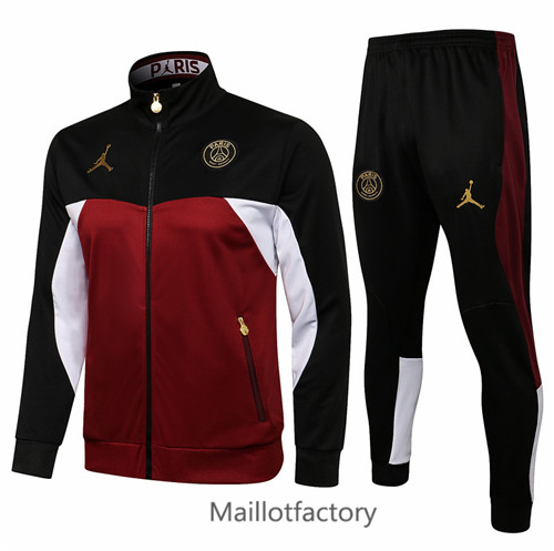Achat Veste Survetement du foot PSG Jordan 2021/22 Noir/Bordeaux
