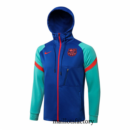 Achat Veste foot Sweat à capuche Barcelone 2021/22 Bleu/Vert