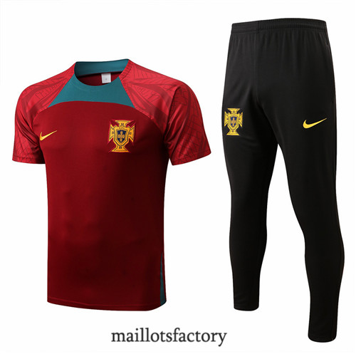 Achat Kit d'entrainement Maillot du Portugal 2022/23 Rouge/Noir y876