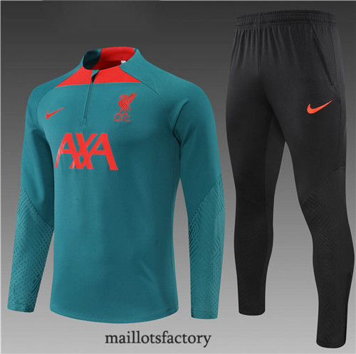 Achat Survetement Enfant du foot Liverpool 2022/23 Vert/Noir y699