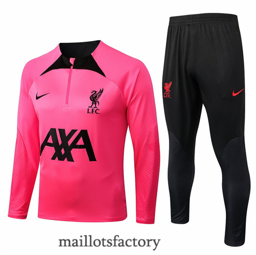 Achat Survetement du foot Liverpool 2022/23 Rose/Noir y574