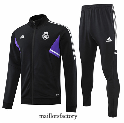 Achat Veste Survetement du foot Real Madrid 2022/23 Noir y462