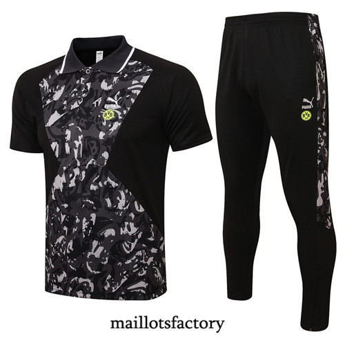 Achat Kit d'entrainement Maillot du Borussia Dortmund Polo 2021/22 Noir