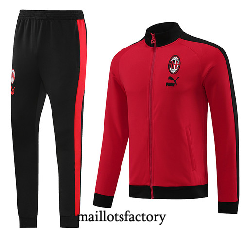 Achat Maillot Veste Survetement de foot AC Milan 2023/24 Rouge factory 1083